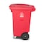 Toter 64 Gal. Red Hazardous Waste Caster Trash Can with Wheels and Lid Lock RMC64 - alternate 4